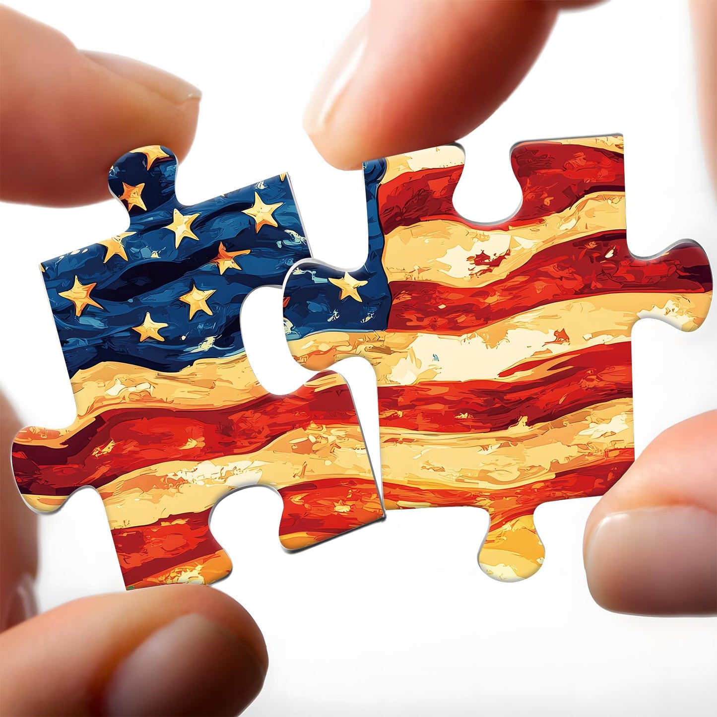 500 Piece American Flag Puzzle for Adults - Patriotic Sunset Ocean Scene | 20.5x15in White Cardboard | Fun Gift, Decor
