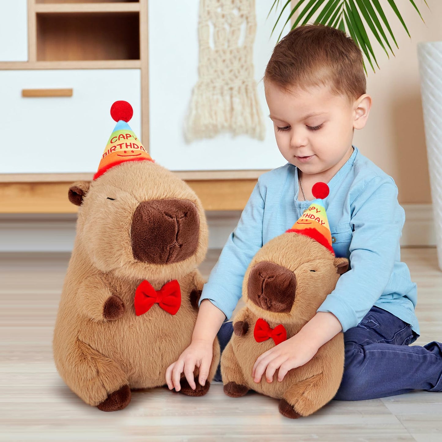 Achwishap Capybara Plush,Happy Birthday Capybara Stuffed Animal,Cute Plushies Capybaras Plush Toys,Kawaii Plushie Stuffed Toy with Birthday Hat