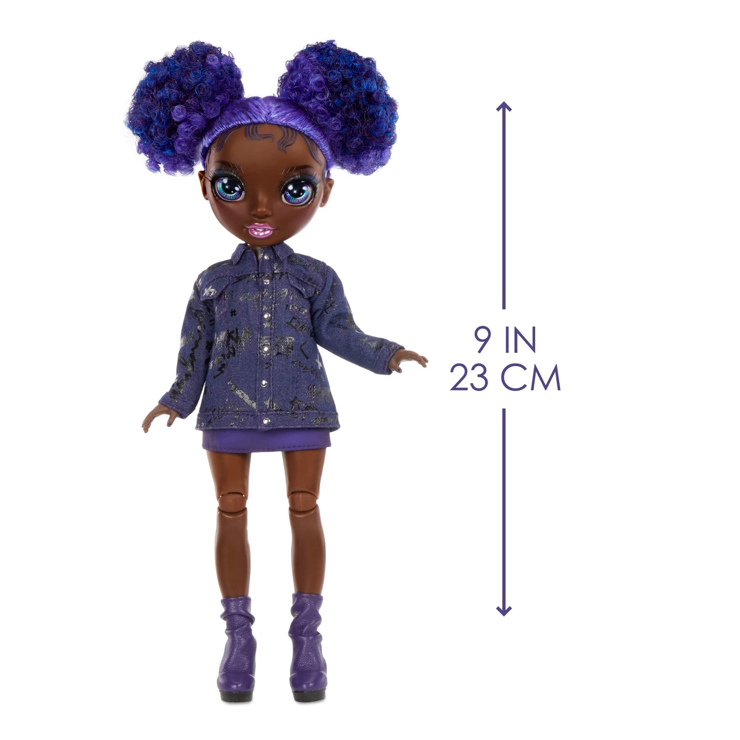 Rainbow High Jr High Series 2 Krystal Bailey- 9" Purple Posable Fashion Doll with Designer Accessories and Open/Close Backpack. Great Toy Gift for