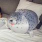 Pineapple Seal Plush Pillow, Cute Stuffed Animal Seal Plushie Toy, Cotton Plushy Ocean Gray (10 inch)