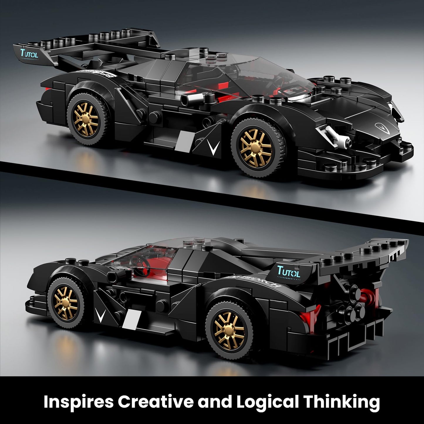 Super Sports Car Building Set with Display Case, 355 Pcs Toy for Ages 8+