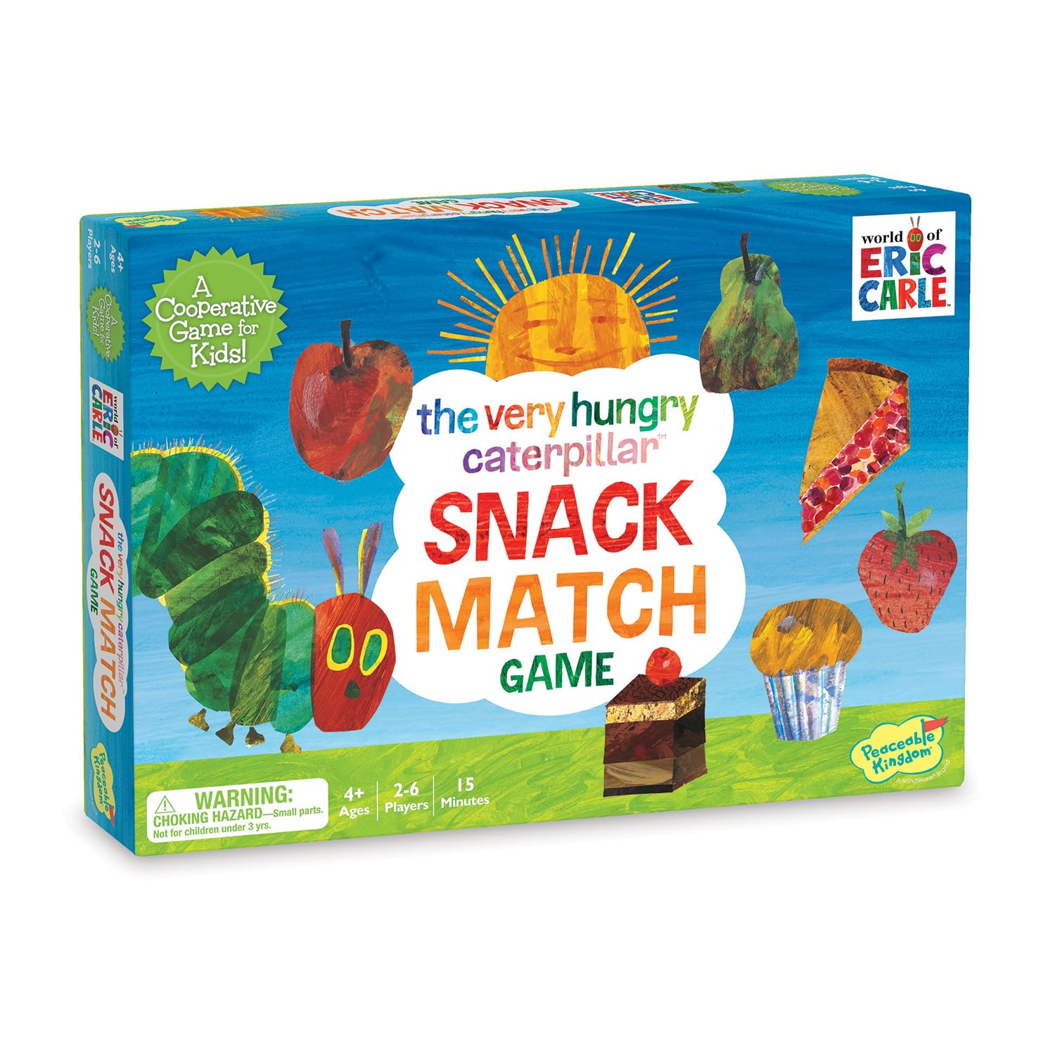 World of Eric Carle , The Very Hungry Caterpillar Snack Match Game - Cooperative Memory Board Game for Kids Ages 4+, 2?6 Players, 3?D Leaf Board & 31