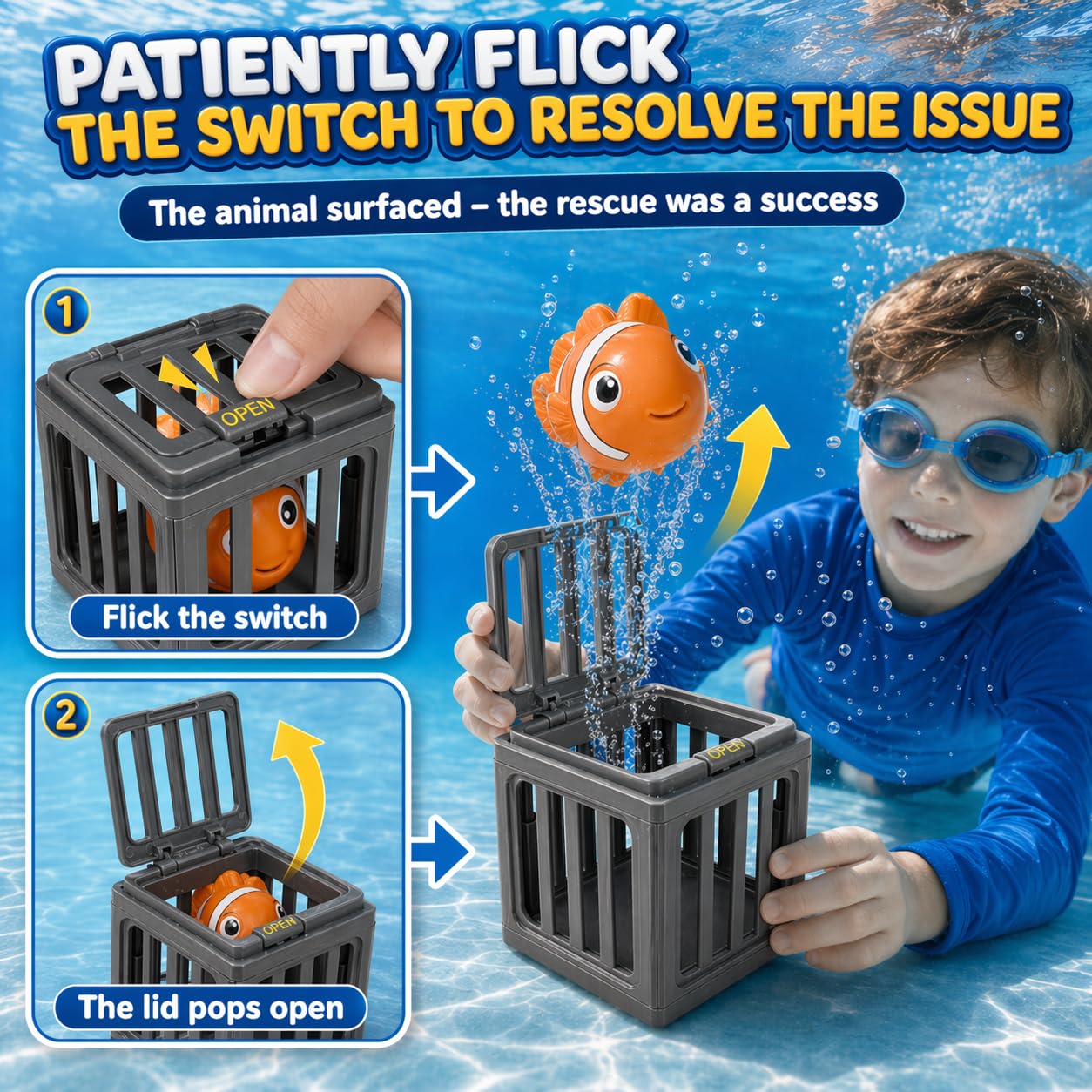Pool Diving Toys for Kids, 6PCS Underwater Dive Rescue Toys for Pool Game