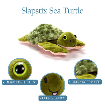 The Petting Zoo Sea Turtle Stuffed Animal Plushie Slap Bracelet, Gifts for Kids, Slapstix Sealife Animals, Green Sea Turtle Plush Toy 10 Inches