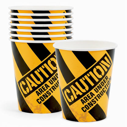Fun Express - Construction Zone 9oz Cups for Birthday - Party Supplies - Print Tableware - Print Cups - Birthday - 8 Pieces