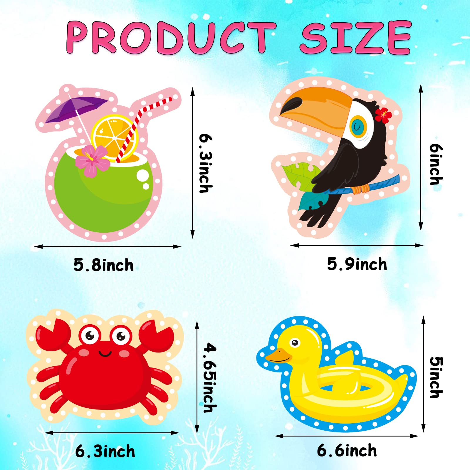 Summer Lacing Cards Sewing Kits For Kids 12 Pack Beach Theme Pool Party Decoration Double Sided Cardboard Lacing Playing Games for Boys Girls