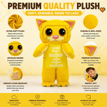 GUUZOGG Brainrot Plush Toy, 13 Inch Mi Gatito from Brainrots World Stuffed Animal Plushies for Game Fans, Collectible Gift for Kids Boys Girls Adults