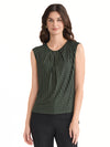 Kasper Petite Cap Sleeve Printed Foil Top