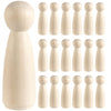 HOIGON 30 PCS 3.5 Inch Wooden Peg Dolls, 90mm Unfinished Angel Girl Wooden Peg Doll People for Crafts, Wedding, Cake Toppers, Painting, Decor