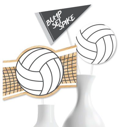 Big Dot of Happiness Volleyball Centerpiece Kit - Sports Theme Party Table Decorations - Double-Sided Premium Cardstock Birthday Table Toppers