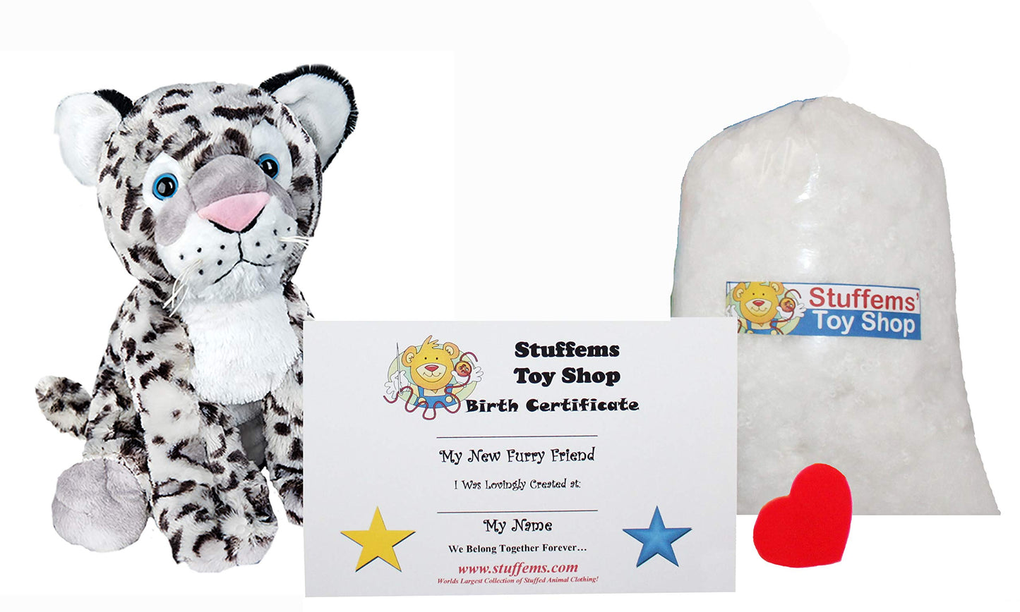 Stuffems Toy Shop Make Your Own Stuffed Animal Mini 8 Inch Winter the Snow Leopard Kit - No Sewing Required!