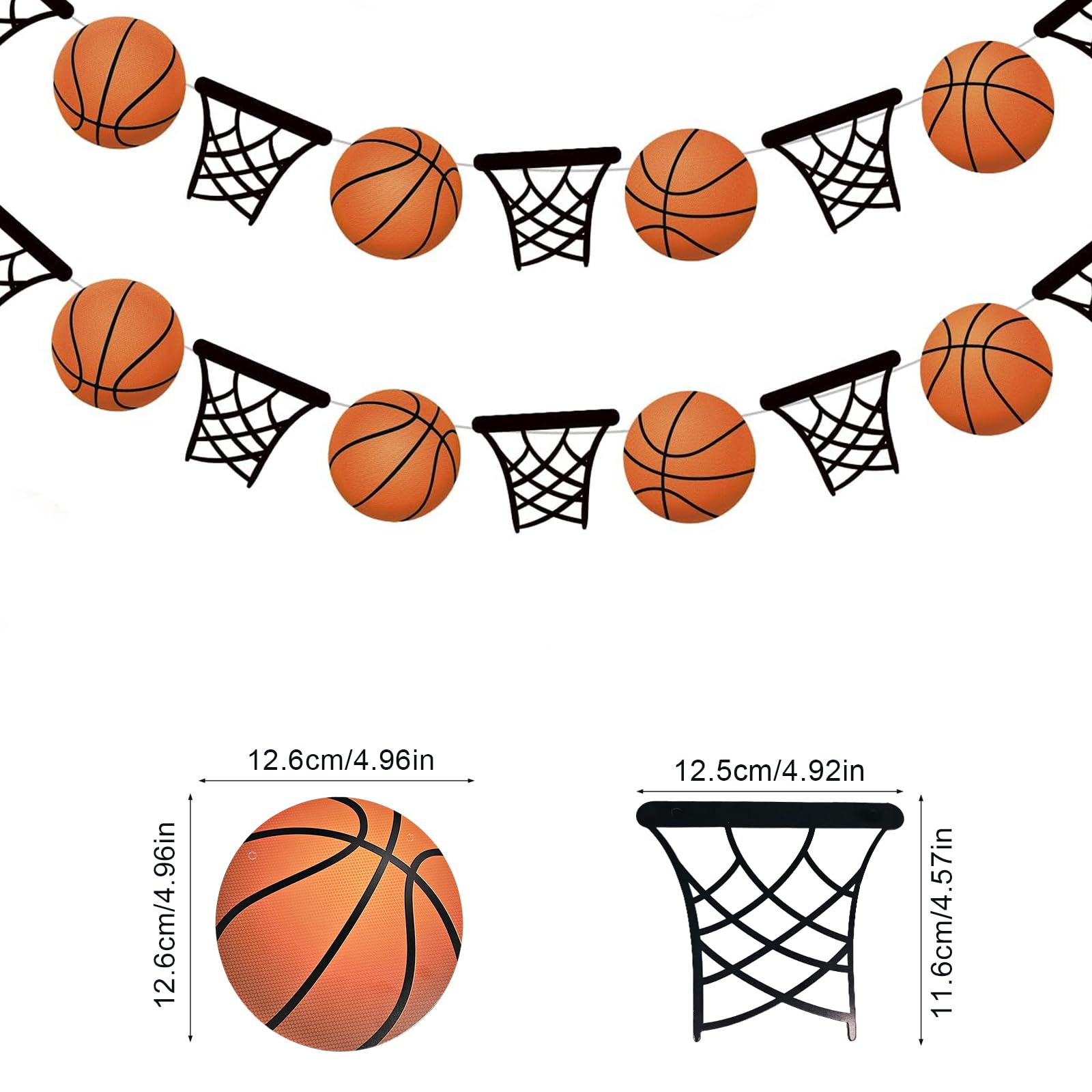 Big Basketball Foil Balloons Self Standing 3.5 ft with Field Base for Birthday Themed Decoration for Party Senior Nights Sports Supplies Decor