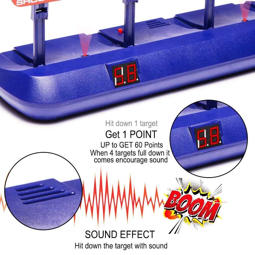 Targets for Nerf Guns, Electronic Auto Scoring Digital Reset Shooting Target for Nerf Practice, Ideal Gift Toy for Kids, Teens, Boys & Girls
