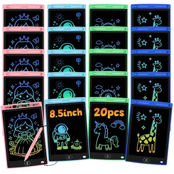 Glochin 20 Pack LCD Writing Tablet for Kids, Erasable and Reusable Toddler Doodle Board in 8.5 inch, Ideal Educational Drawing Pad for Learning Toy