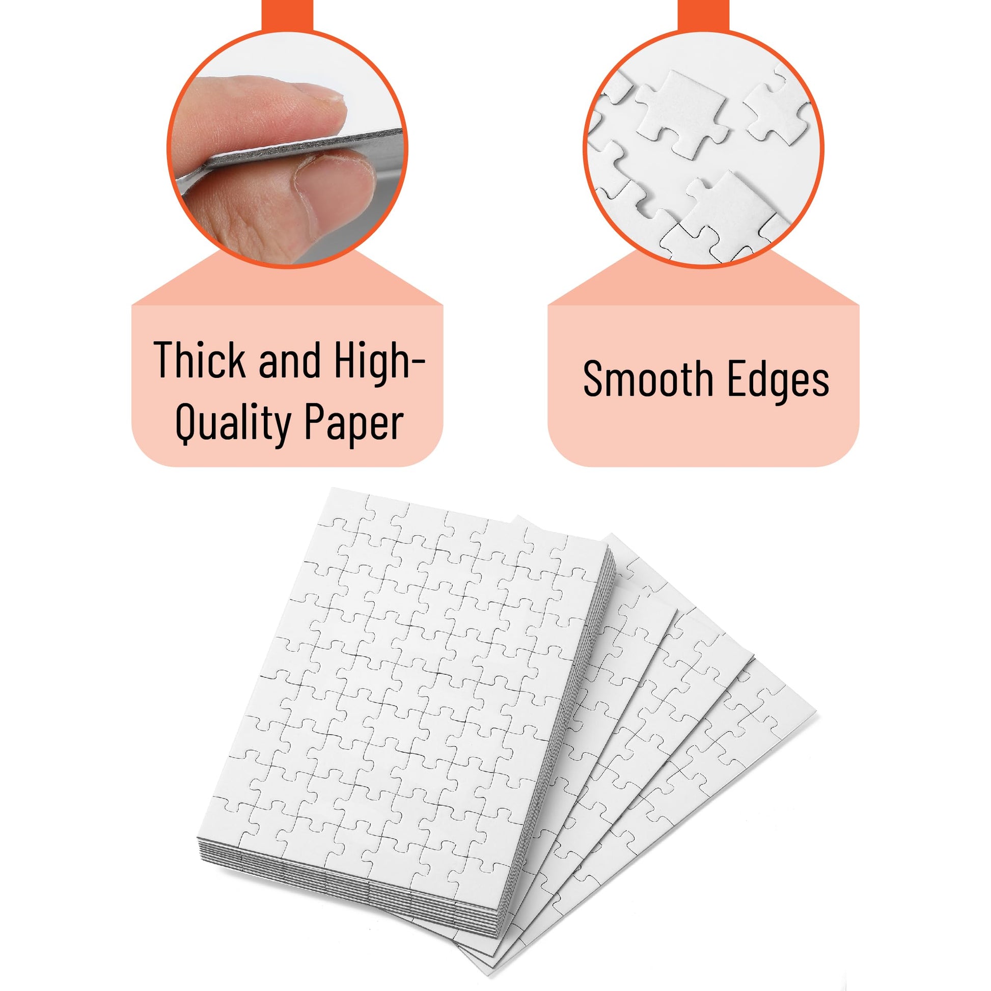 Mr. Pen- Blank Puzzle, 10 Pack, 63 Pieces/Pack, 56" x 8.2", White