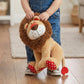 WEIGEDU Love Lion Stuffed Animal, King Lion Plush Toy with Mane Heart Shape Tail for Boy Girls Kids Baby Couple Lover Birthday Bedtime Gift, 13.8“
