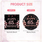 65th Birthday Decorations for Women Men, 40Pcs 65th Birthday Party Paper Plates and Napkins Black Rose Gold Happy Sixty-Five Years Old Birthday Party