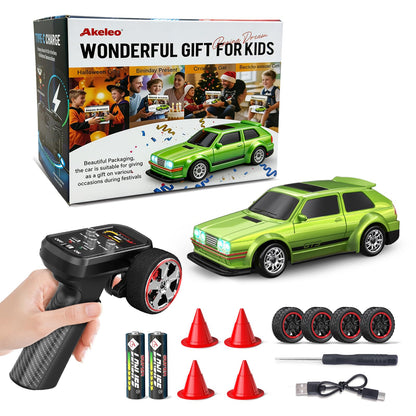 Dingdongwu 1/43 Mini RC Drift Car with Gyroscope, 4WD Full Proportional RC Car, 2.4GHZ Hobby Grade Remote Control Cars, RTR Model Vehicle, 20+KM/H