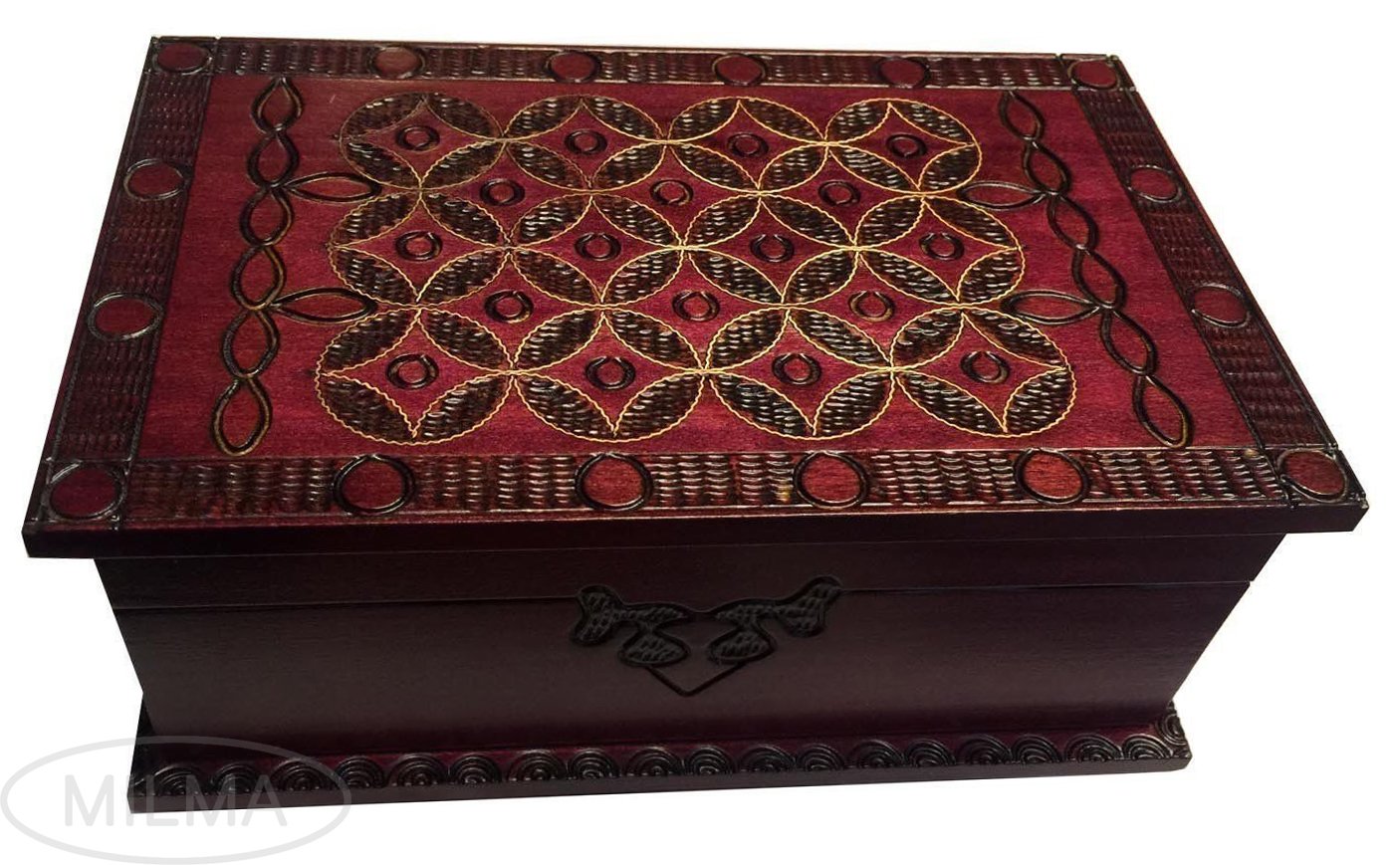 Celtic Secret Puzzle Wooden Box Handmade Linden Wood Keepsake Secret Trick Opening Lock Made in Poland