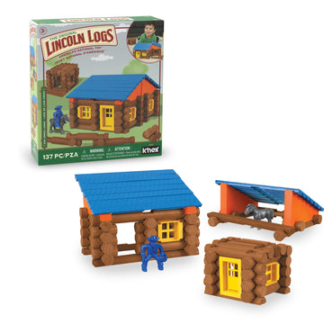 LINCOLN LOGS - Oak Creek Lodge - 137 Pieces - Real Wood Logs-Ages 3+ - Best Retro Building Gift Set for Boys/Girls - Creative Construction Engineering