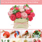 BAZIMA ALICE DIY Felt Flower Kit, Pink Rose Bouquet Kit, Floral Gifts - Arrange Pre-Cut Flowers and Foliage