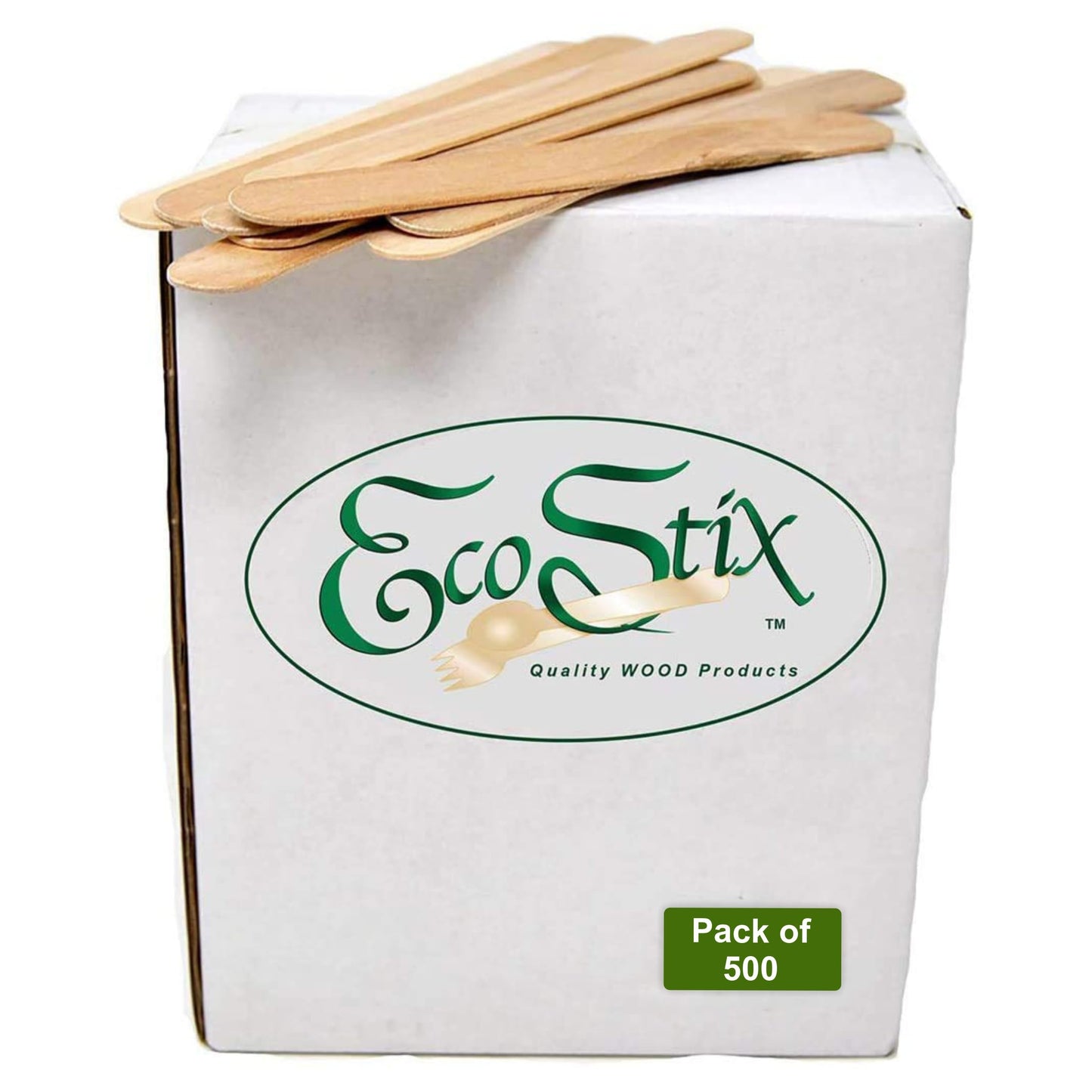 Eco Craft Stix 6" Jumbo Wooden Craft Sticks - Pack of 500ct. Includes a Bonus Gift. Great For Kids Classroom Arts Supplies.