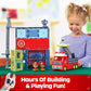 Tile Town Fire Station Magnetic Tiles Set, 66 Piece Kids Magnet Toy, Innovative Action Play Magnetic Tile Building Set Ages 3-6, Amazon Exclusive