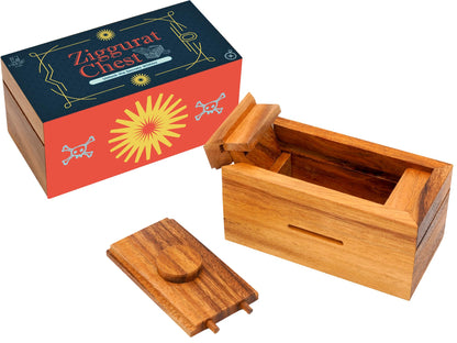 BSIRI Ziggurat Chest Secret Box for Adults Brain Teaser Wooden Money Puzzle Boxes for Cash with Hidden Compartments Ideal Mystery Jewelry 3D Items