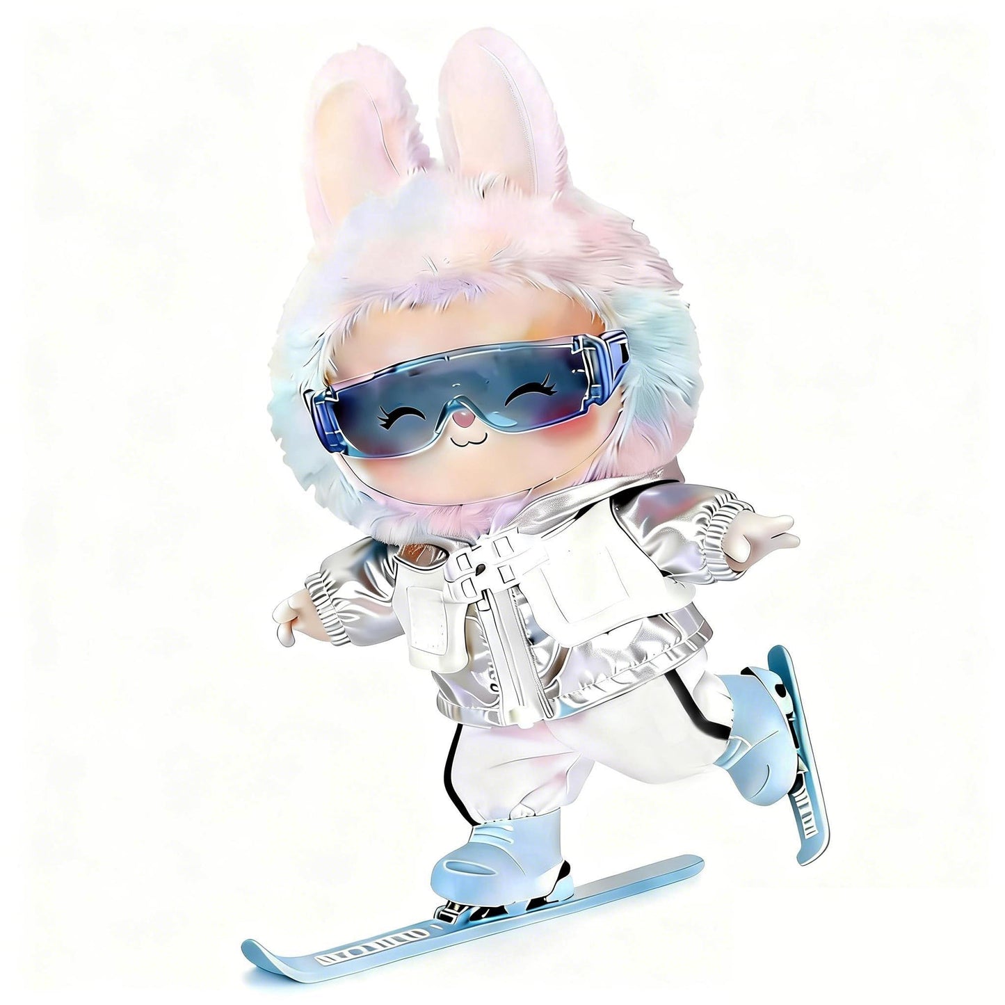 CiuZikGok 4-Piece Ski Set, Winter Clothes for Doll, Includes Ski Goggles, Jacket & Snow Pants and Twin Skis Perfect for 17cm Dolls (Doll Not Included)