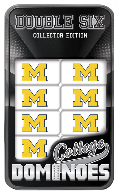MasterPieces Game Day - NCAA Michigan Wolverines - 28 Piece Team Logo Double Six Domino Set