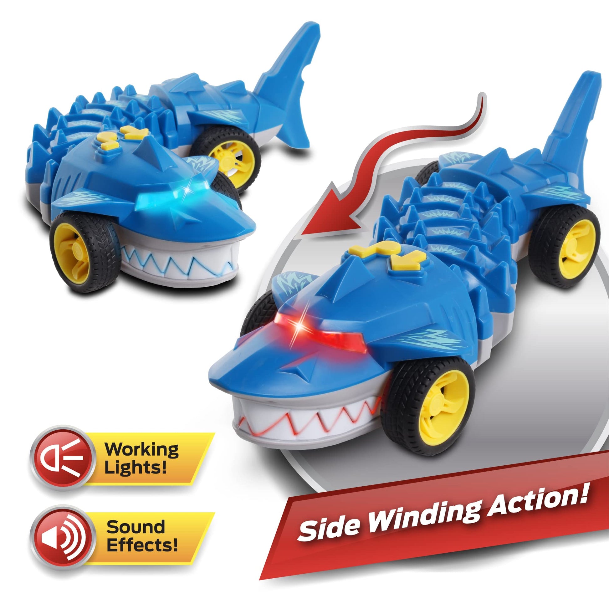 NKOK Interactive Crawling Shark Toy - Moving Shark with Lights & Sound