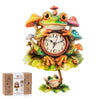 3D Wooden Puzzles for Adults, Frog Clock with Pendulum Model Kit, 3D Puzzles for Adults Room Home Decor DIY Wall Clock Kit, Holiday Birthday Christmas