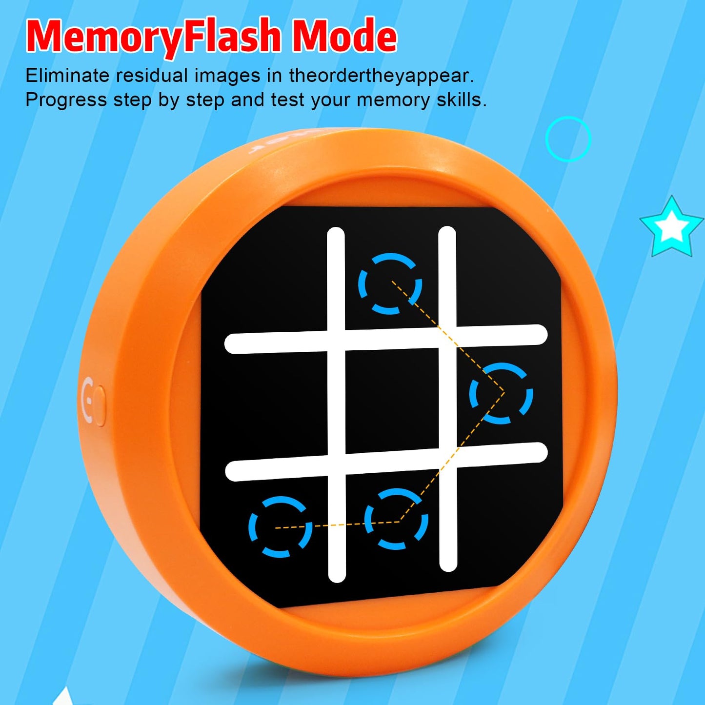 FortiTrust 4-in-1 Tic Tac Toe Game, Handheld Games Electronic Portable Travel Games for Kids Ages 3+ and Adults, Board Games Toddler Games for Brain