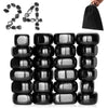 Moonhua 24Pcs Black Fridge Hematite Magnetic Stones Kit, DIY Irregular Polished Refrigerator Magnets for Home Office Kitchen, Educational Science Kit