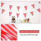 RUBFAC 170ft 120pcs Red White Striped Pennant Banner