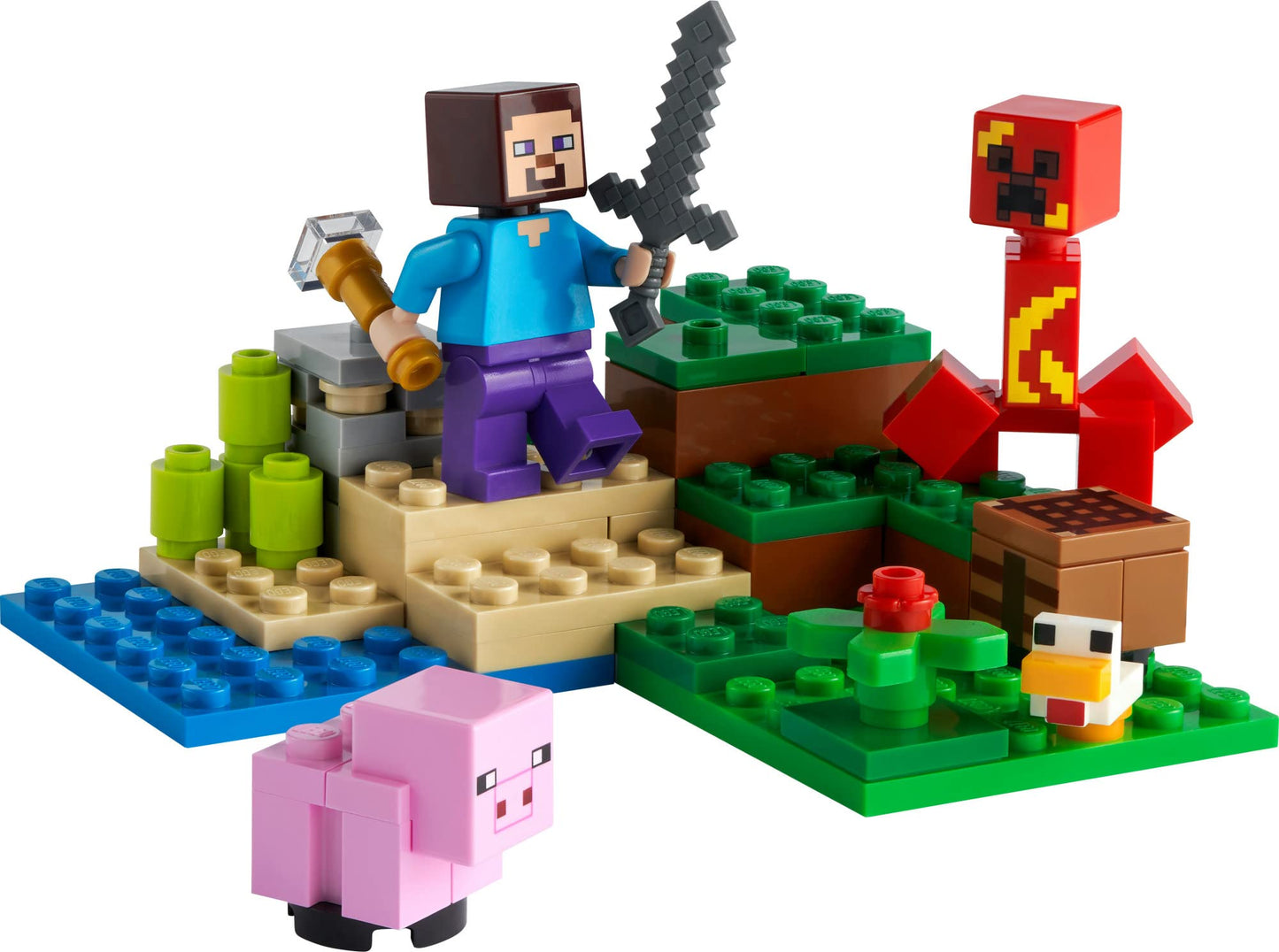 LEGO Minecraft The Creeper Ambush Building Toy 21177, Pretend Play Zombie Battle, Gift for Kids, Boys and Girls Age 7+ Years Old, Ore Mining
