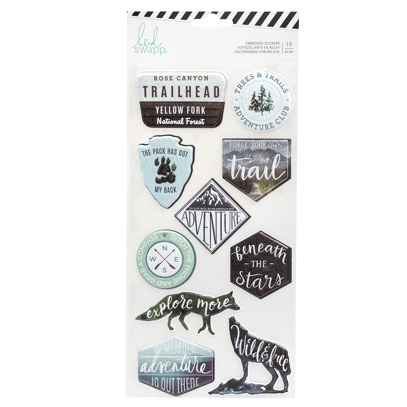Heidi Swapp Stickers Wolf Pack-Embossed (10 Piece)