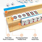apinud Mahjong Racks with Magnetic Pushers for American Mahjong, 17.3 Inch Wooden Tile Holder Set of 4, Adult Card Game Accessories with Dice