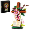 Jesus Cross Flower Building Set, Religious Cross Collectibles Compatible with Lego Botanicals Jesus Pink Catholic Building Toys,Christian Gift