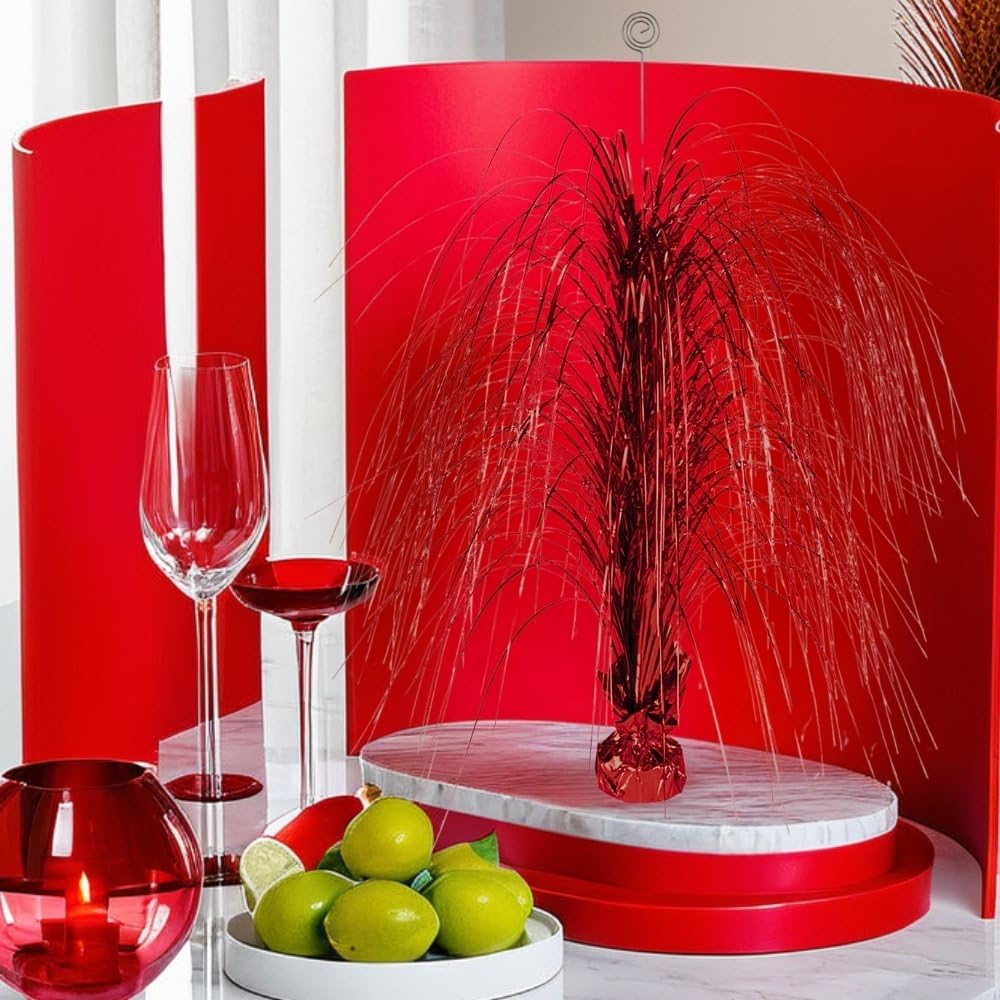 Stunning Apple Red Foil Spray Centerpiece - 28" (1 Pc.) - Eye-Catching & Versatile Decor - Perfect For Any Event