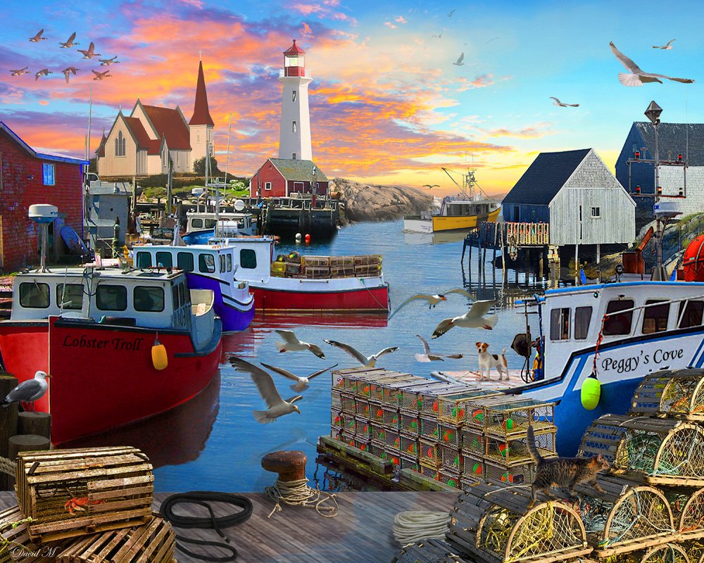 Vermont Christmas Company Fishing Cove Jigsaw Puzzle 1000 Piece 30" x 24" - Large Interlocking Pieces - Unique, Randomly Shaped Piece - Puzzle