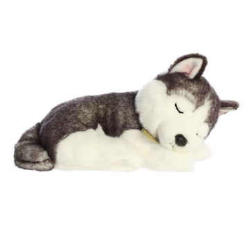 Aurora® Adorable Miyoni® Tots Sleepy Husky Pup Stuffed Animal - Lifelike Details Make a Cherished Companion - Perfect for Decorating Bedrooms or
