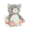 B. toys Cloudy Cosmo Stuffed Animal, Gray & White Washable Cat, Grey Cat