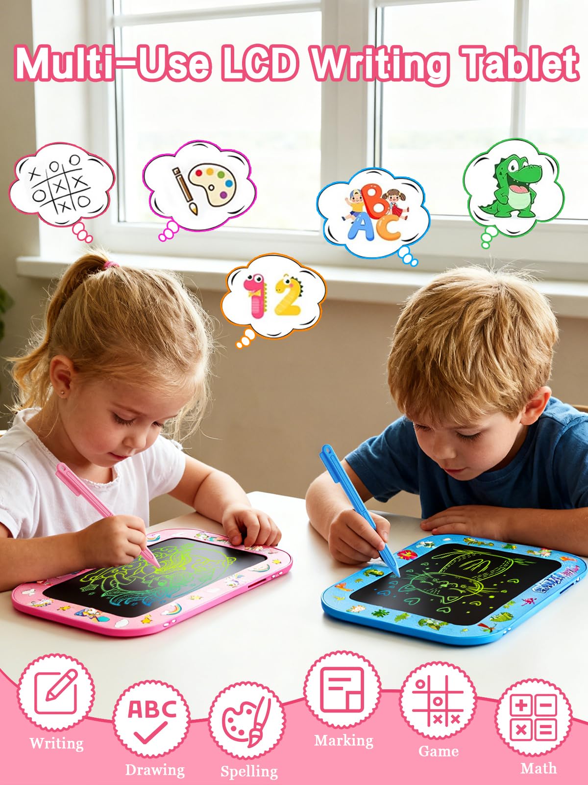 4Pack LCD Writing Tablet for Kids, 10Inch