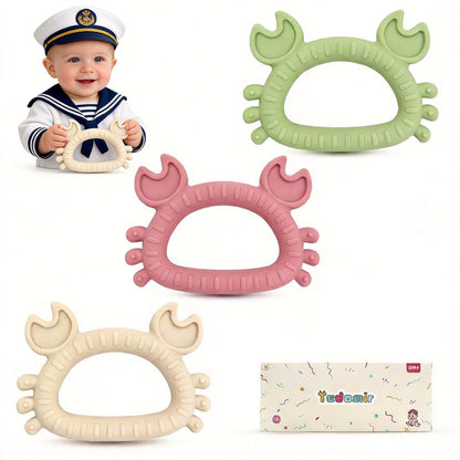 Easter Teething Toys for Newborns 0-3-6Months Food-Grade Silicone BPA-Free Anti-Choking One-Piece Design Soft & Non-Toxic First Teether for Tiny Hands