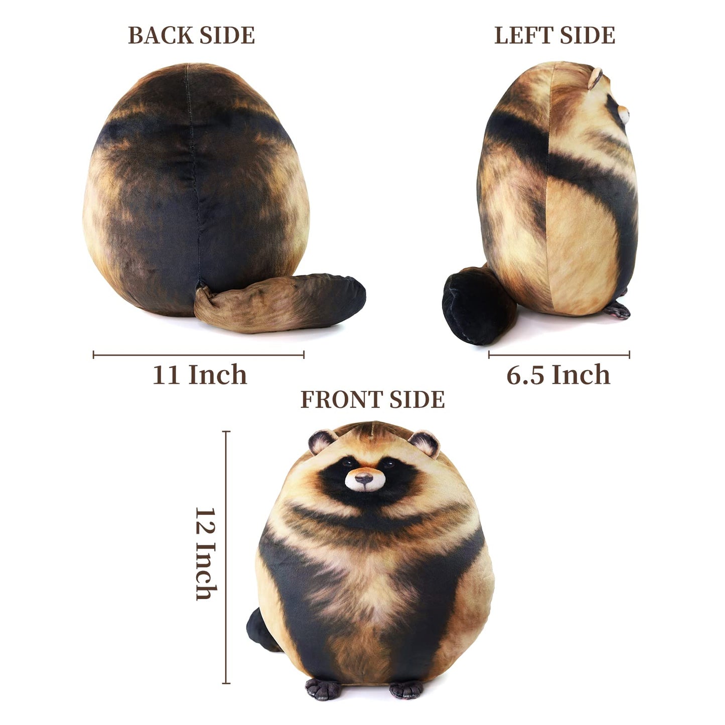 Raccoon Plush, 12" Raccoon Stuffed Animal, Cute Plushies for Girls, Soft Plush Pillow, Kitten Plush Throw Pillow Doll Big Plush Toy Decoration Doll