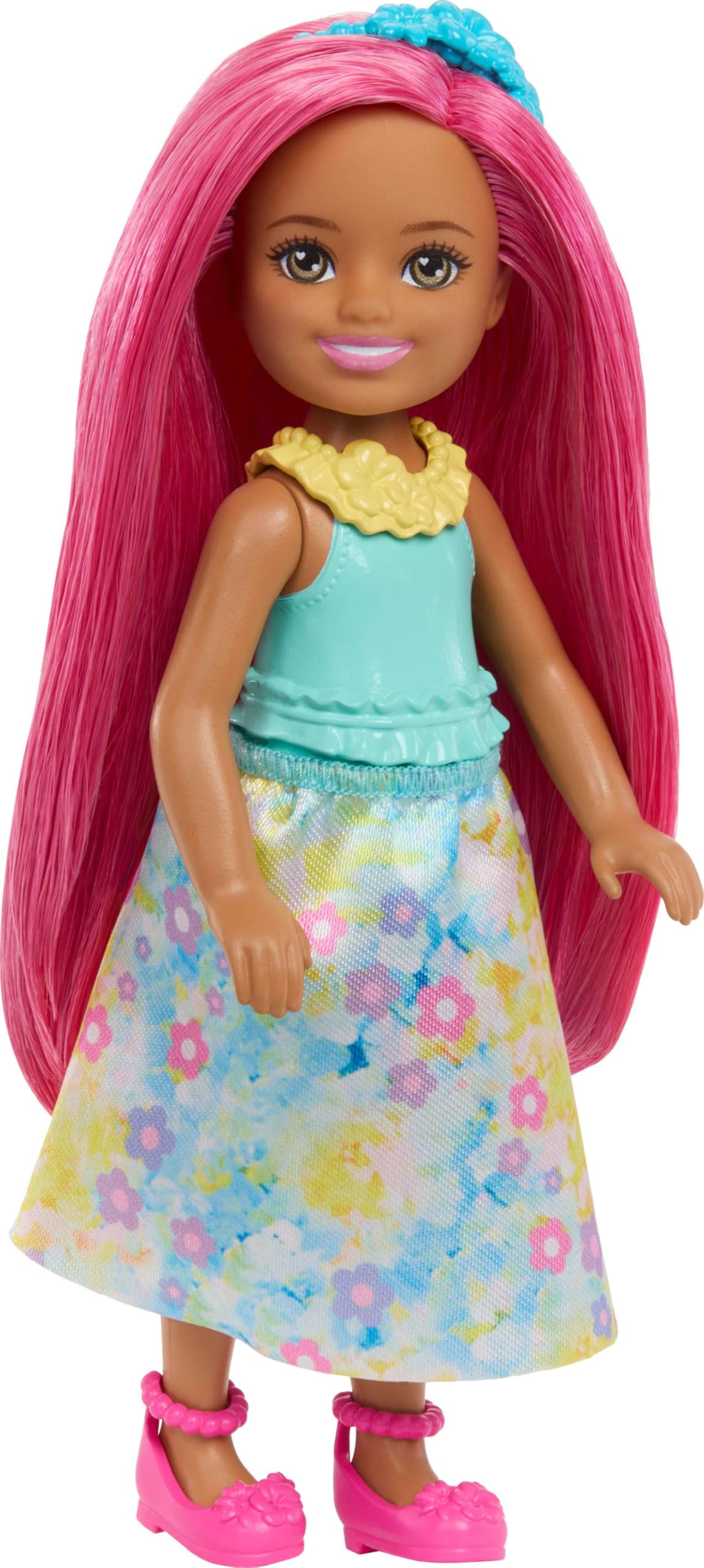Barbie Chelsea Royal Small Doll (6-Inch) with Pink Hair Wearing Removable Skirt, Shoes & Hair Accessory, 6-inch Toy
