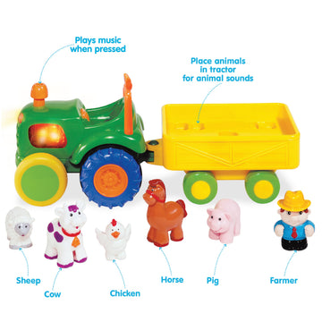 Kidoozie Farmer & Friends Tractor - Farm Playset with Toy Tractor, Figure and Farm Animals - Suitable for Toddlers and preschoolers Ages 12+ Months