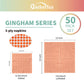Gatherfun Disposable Paper Napkins 3-ply Orange and White Gingham Beverage Napkins for Dinner, Picnic, Birthday Party?6.5X6.5 in, 50-Pack)