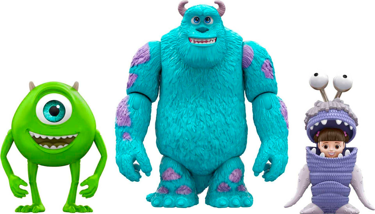 Mattel Disney and Pixar Monsters, Inc Storyteller 3 Action Figure Pack, Sulley Mike & Boo Characters in Get Boo Home Pack, Authentic Toys at 3 Inch
